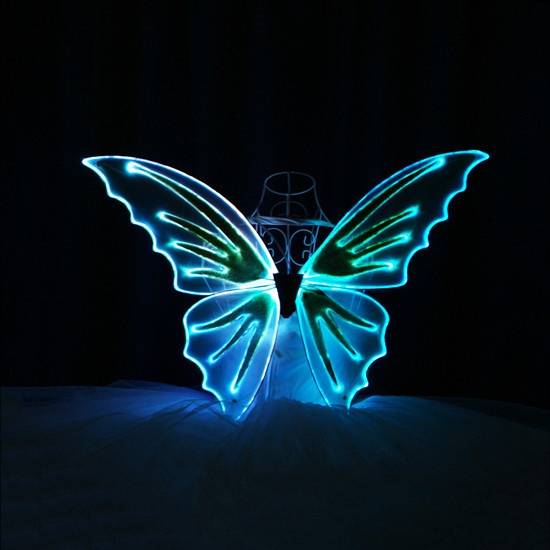 全彩led发光光纤蝴蝶翅膀