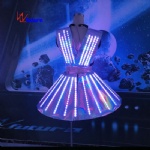 Creative full color fluorescent dance vest & colorful skirt