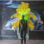South American inspired LED feathered back adornment