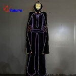 Colorful clown costume with mask and cape