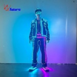 LED lighting dance suit for men dance set