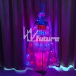 LED lighted plunging cape dress