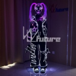 Fiber optic glowing double ponytail cool girl dance outfit