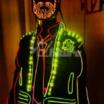 LED optical fiber funny mustache glowing clothing