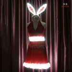 White LED Light Red Chirstmas Short Skirt